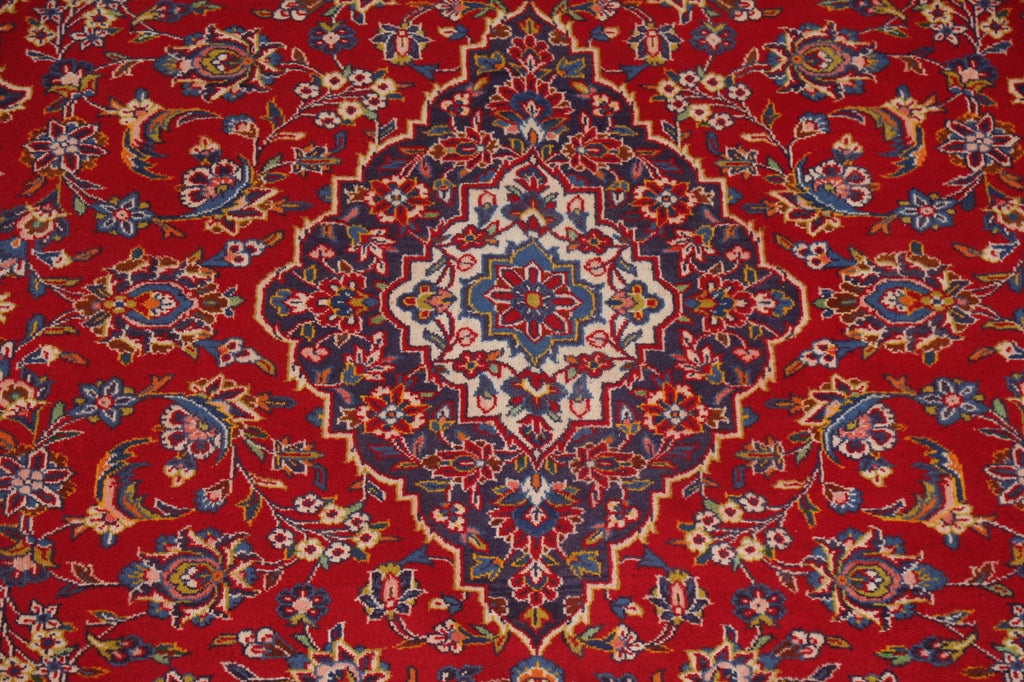 Floral Wool Red Kashan Persian Area Rug 8x12