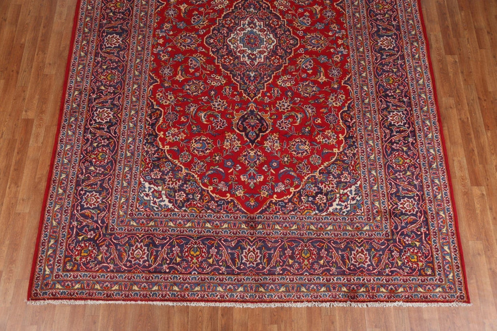 Floral Wool Red Kashan Persian Area Rug 8x12