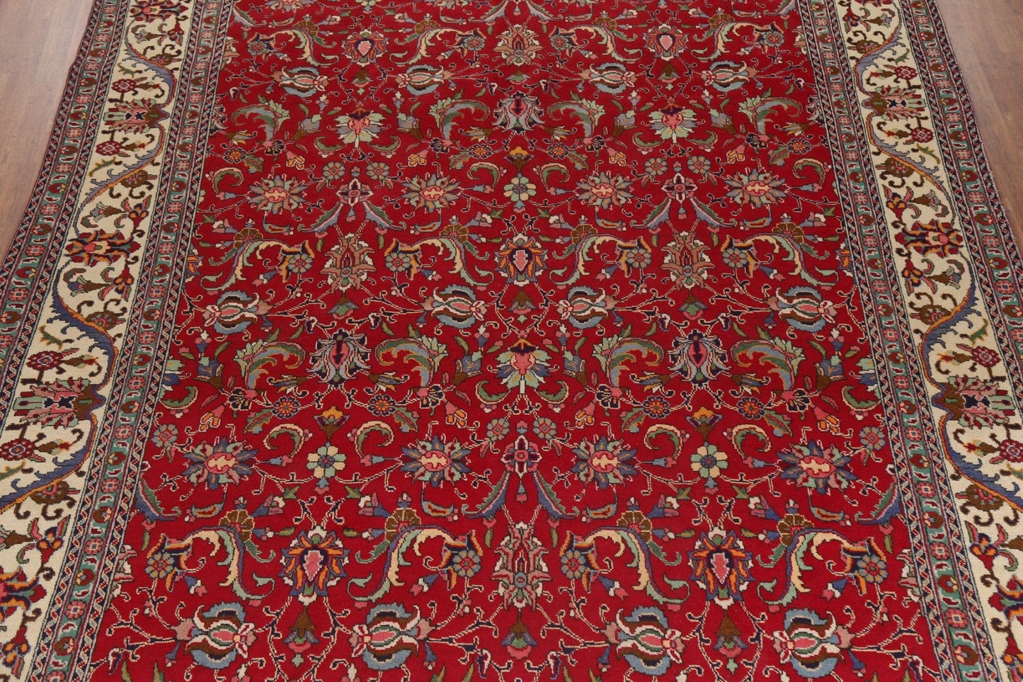 All-Over Floral Tabriz Persian Area Rug 10x13