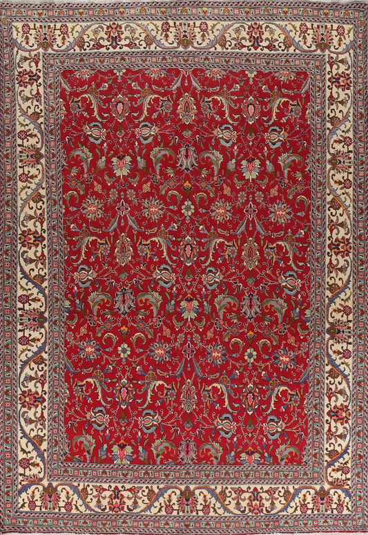 All-Over Floral Tabriz Persian Area Rug 10x13