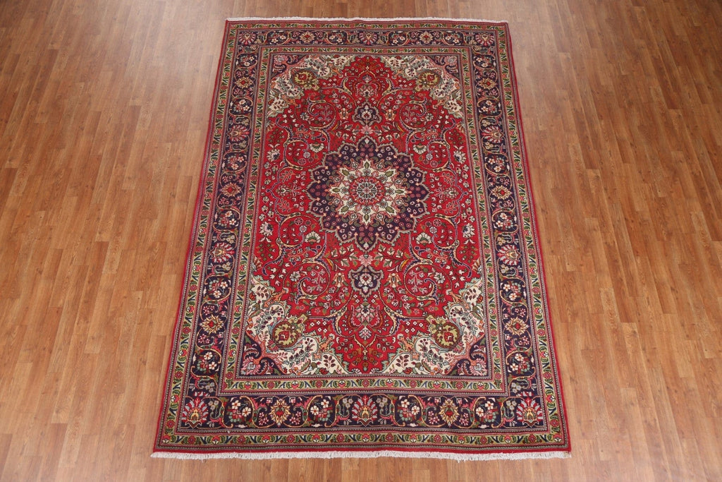 Red Wool Tabriz Persian Area Rug 7x10