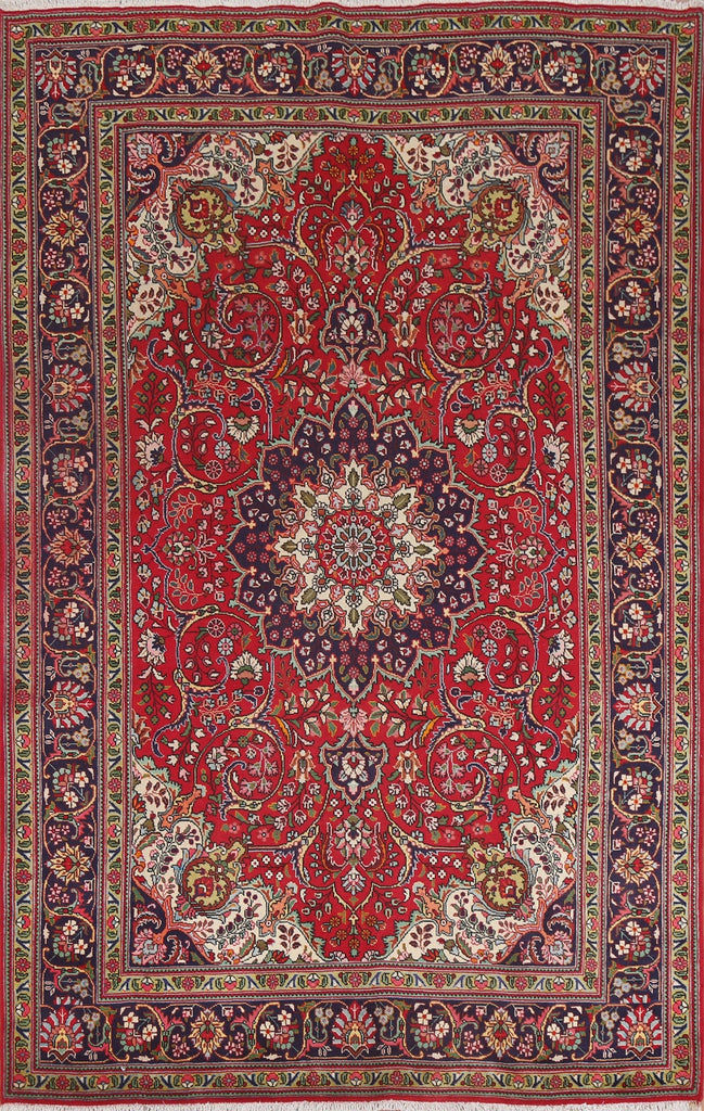 Red Wool Tabriz Persian Area Rug 7x10