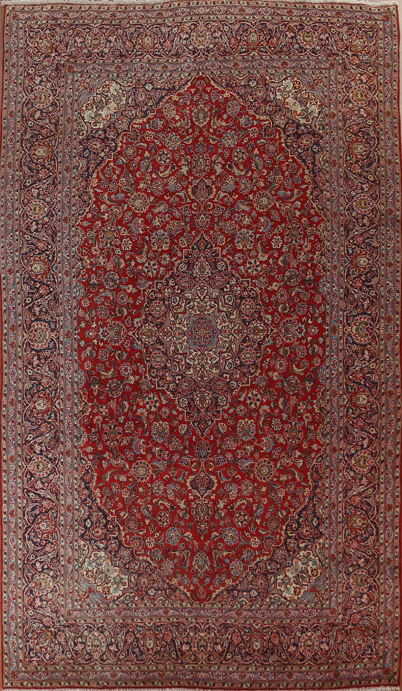 Vegetable Dye Wool Kashan Persian Area Rug 8x13