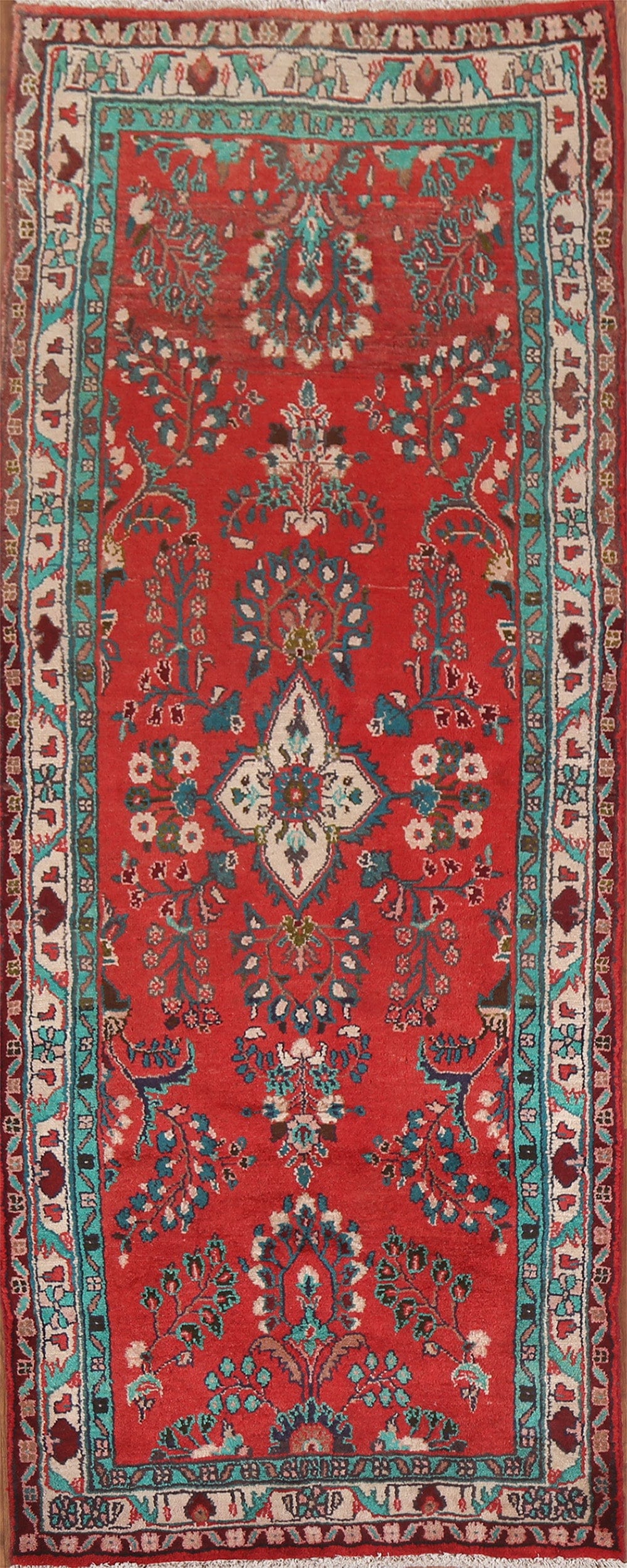 Floral Red Lilian Persian Runner Rug 3x9