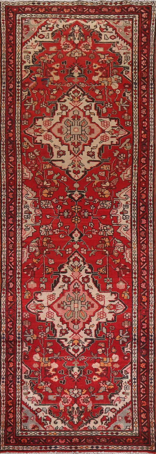 Red Vintage Mahal Persian Runner Rug 3x11