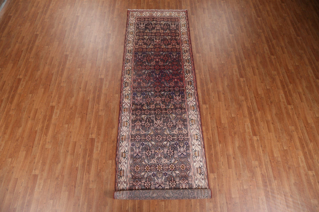 Vintage Geometric Mahal Persian Runner Rug 4x14