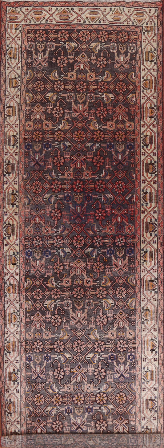 Vintage Geometric Mahal Persian Runner Rug 4x14