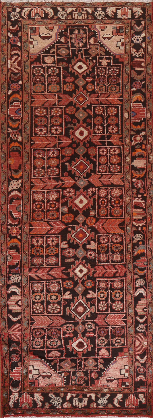 Vintage Wool Hamedan Persian Runner Rug 3x10