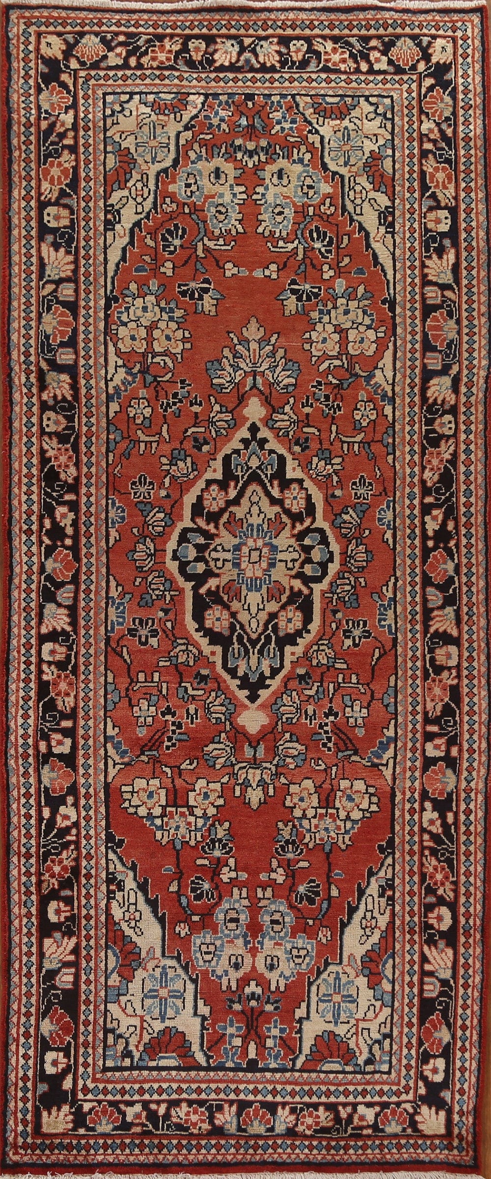 Vintage Wool Mahal Persian Runner Rug 4x10