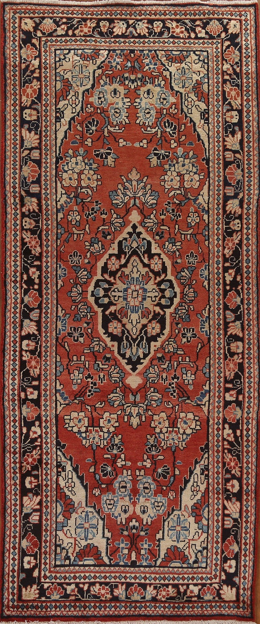 Vintage Wool Mahal Persian Runner Rug 4x10