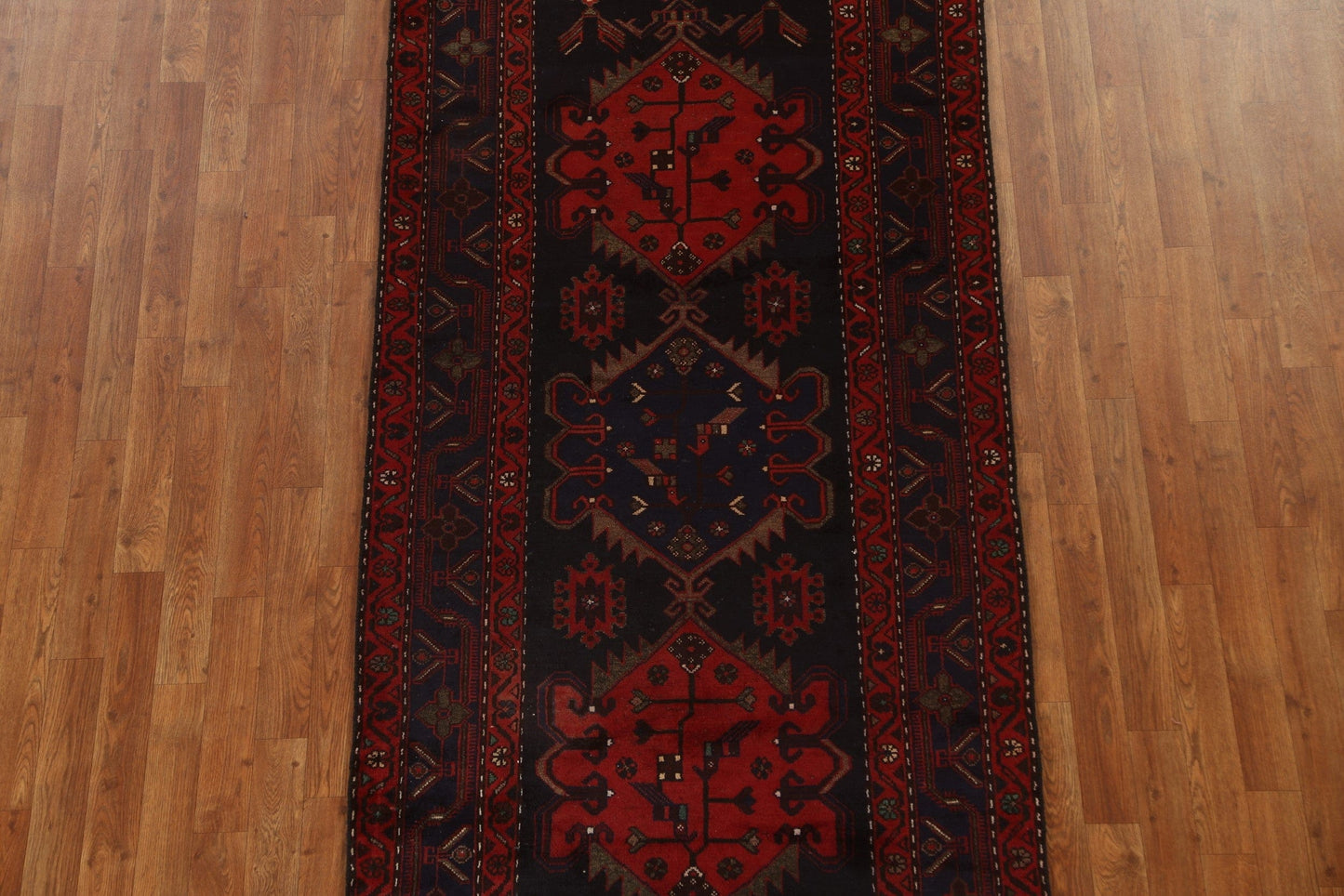 Vintage Wool Zanjan Persian Runner Rug 4x10