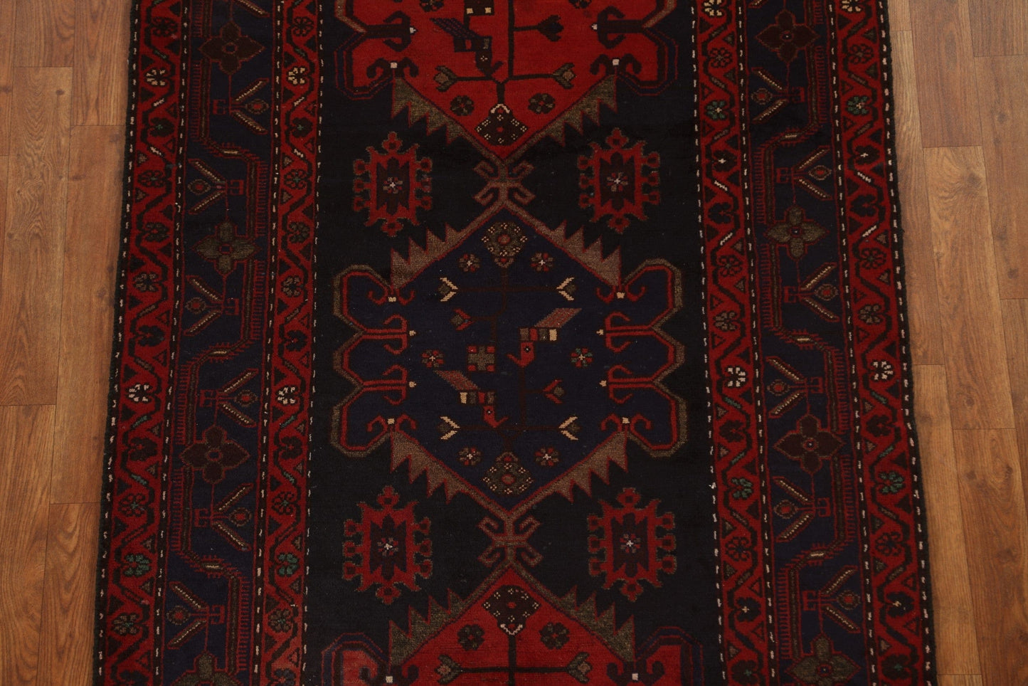 Vintage Wool Zanjan Persian Runner Rug 4x10