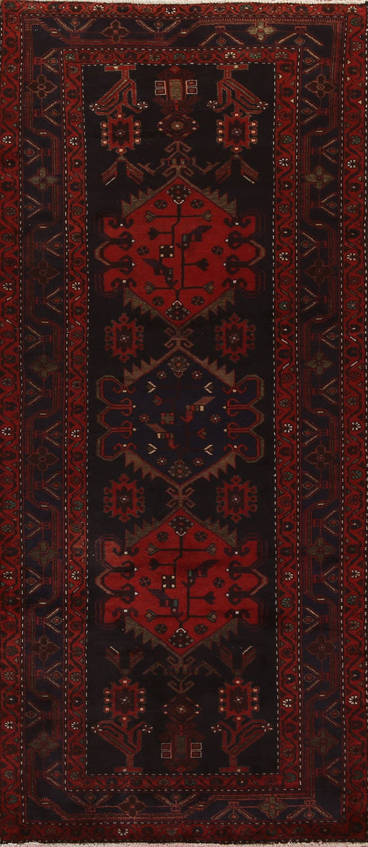 Vintage Wool Zanjan Persian Runner Rug 4x10