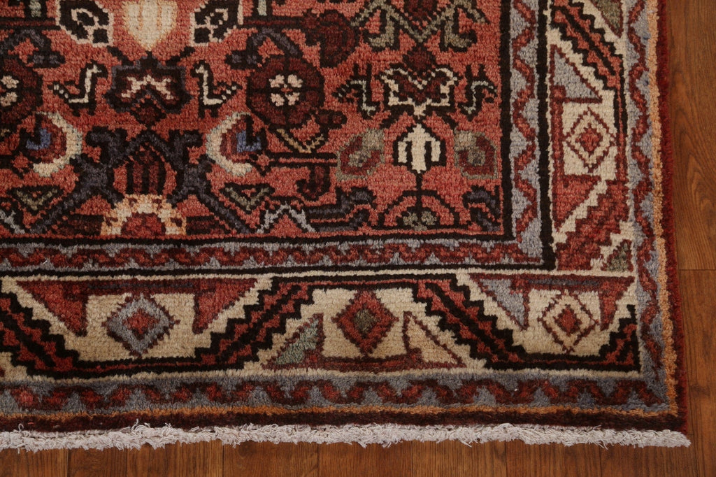 Hand-Knotted Wool Hamedan Persian Runner Rug 3x10