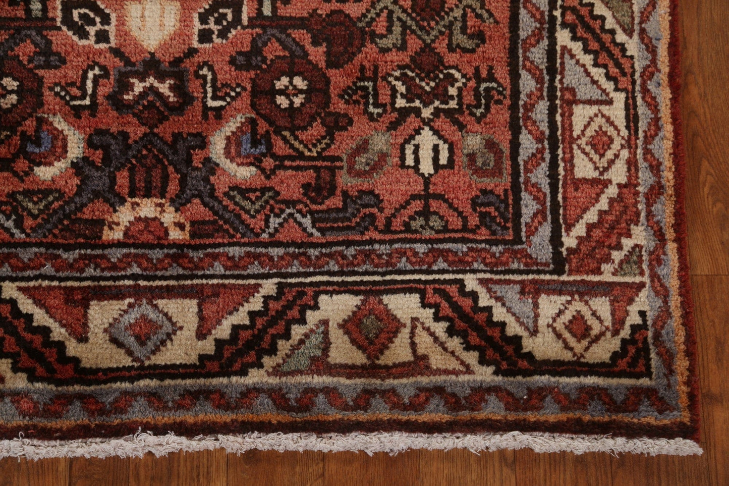 Hand-Knotted Wool Hamedan Persian Runner Rug 3x10