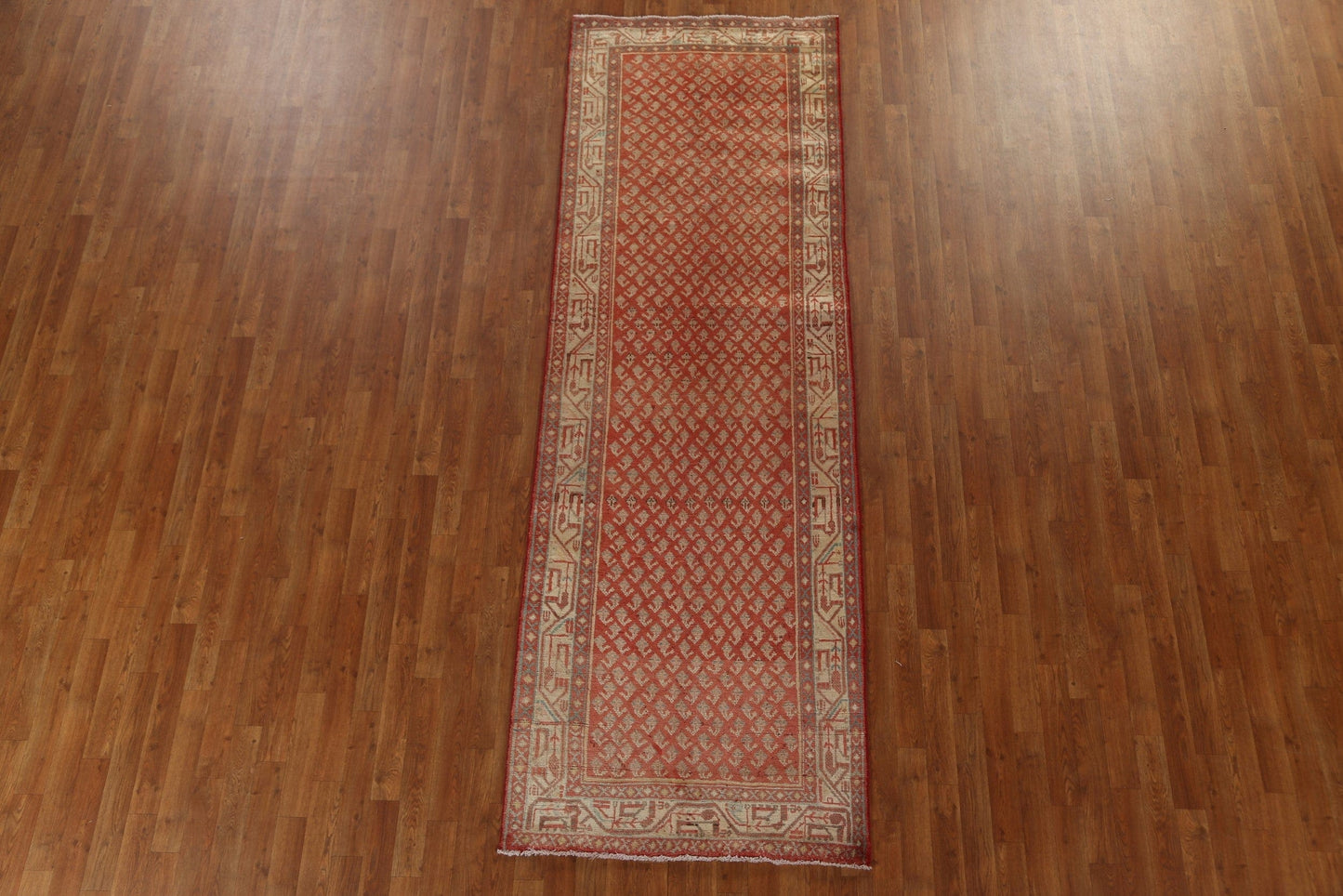 Vintage Red Botemir Persian Runner Rug 3x10