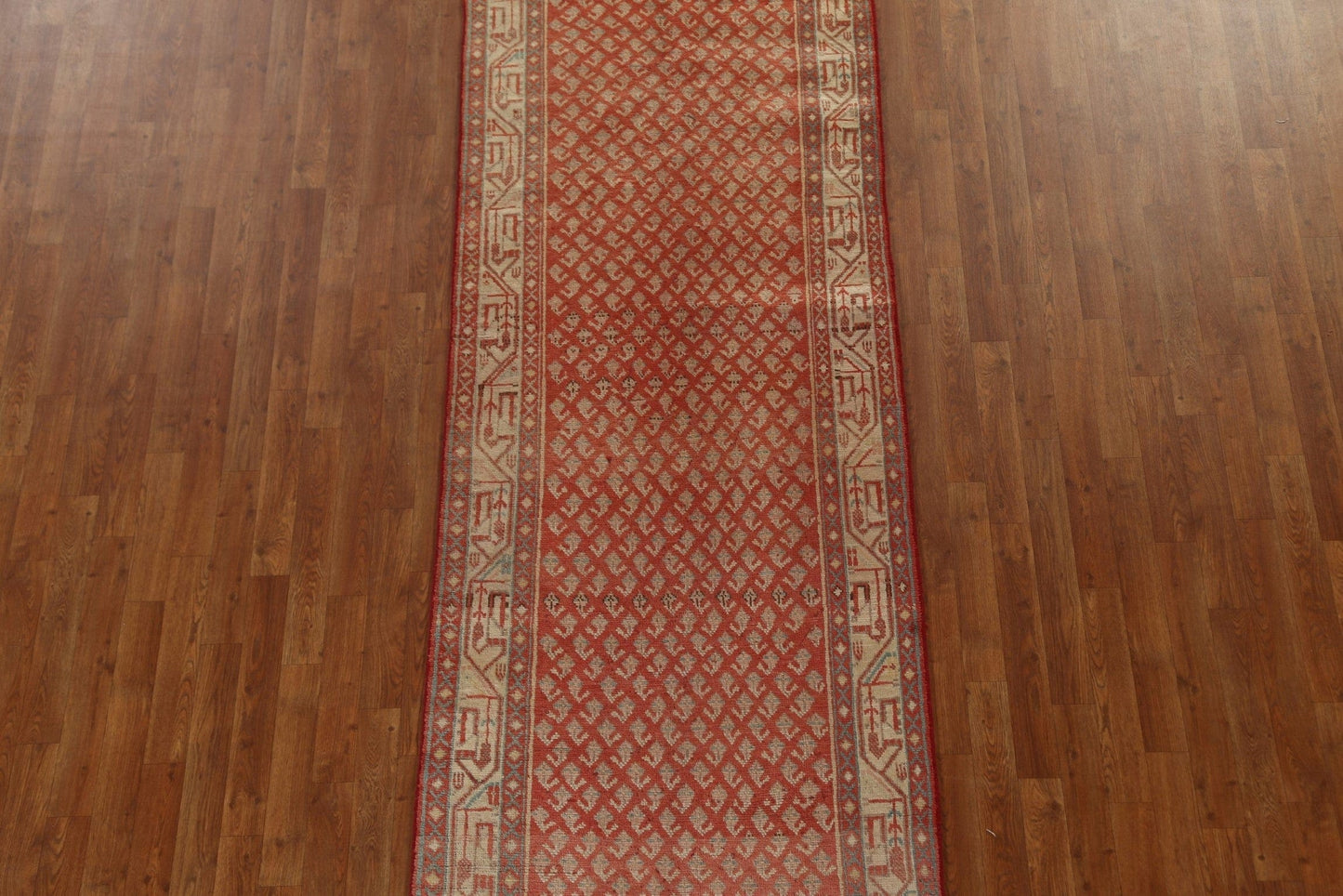 Vintage Red Botemir Persian Runner Rug 3x10