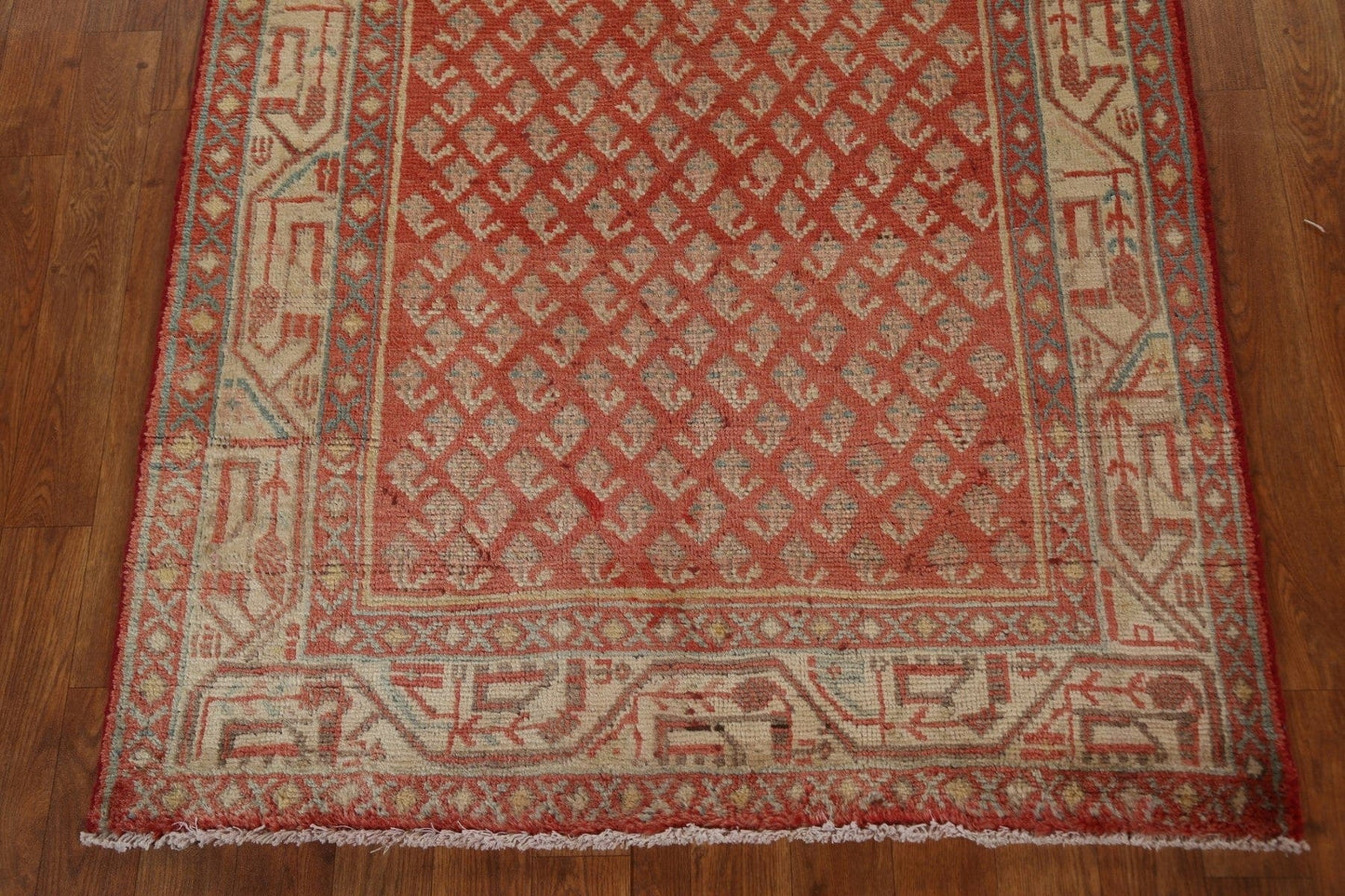 Vintage Red Botemir Persian Runner Rug 3x10