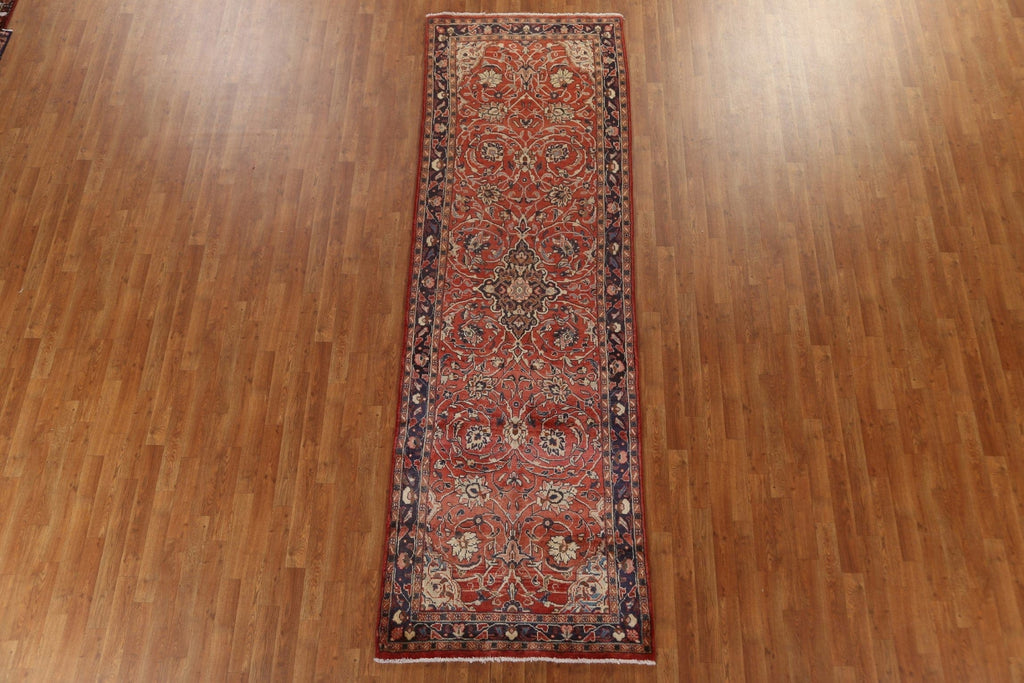 Vintage Floral Sarouk Persian Runner Rug 3x11