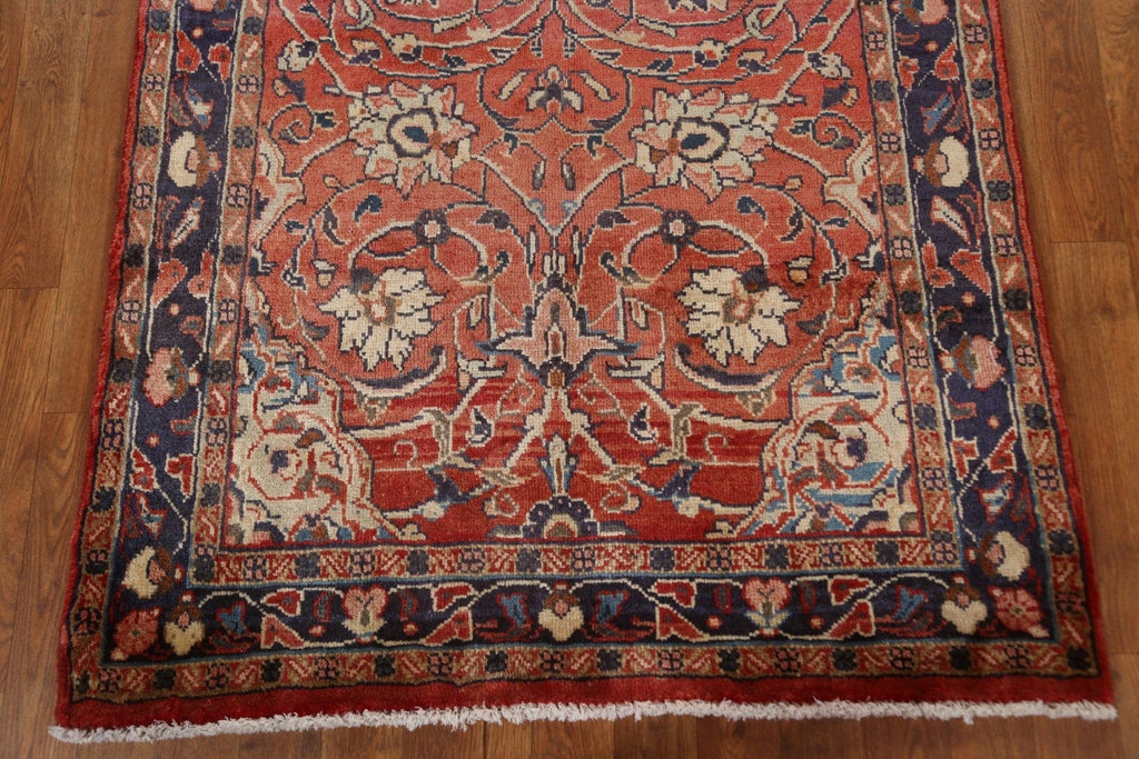 Vintage Floral Sarouk Persian Runner Rug 3x11