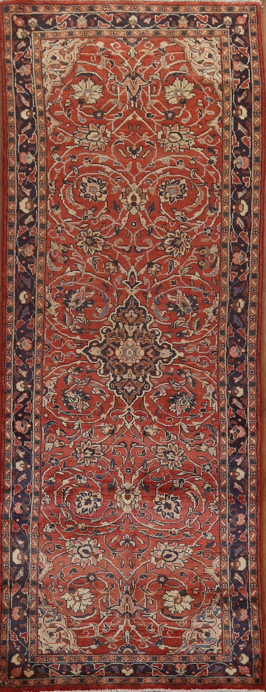 Vintage Floral Sarouk Persian Runner Rug 3x11