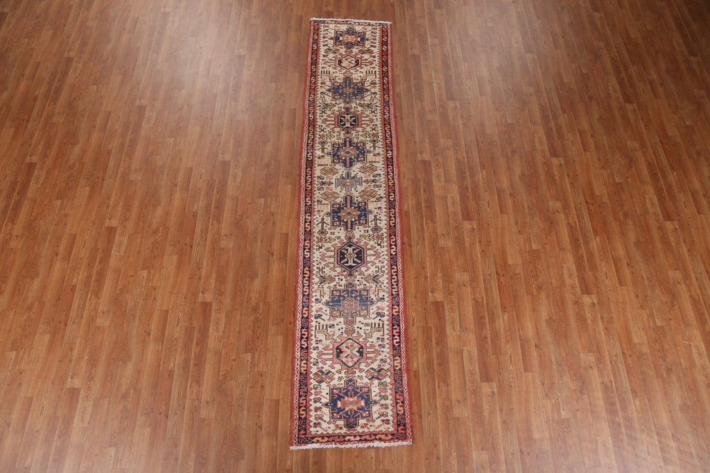 Vegetable Dye Vintage Gharajeh Persian Runner Rug 2x10