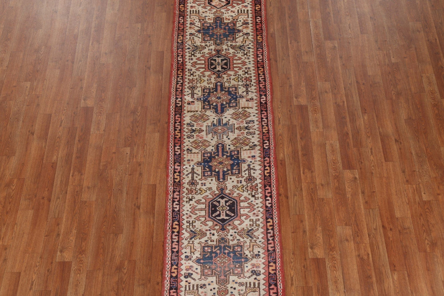 Vegetable Dye Vintage Gharajeh Persian Runner Rug 2x10