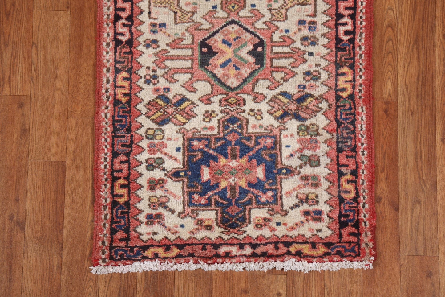 Vegetable Dye Vintage Gharajeh Persian Runner Rug 2x10