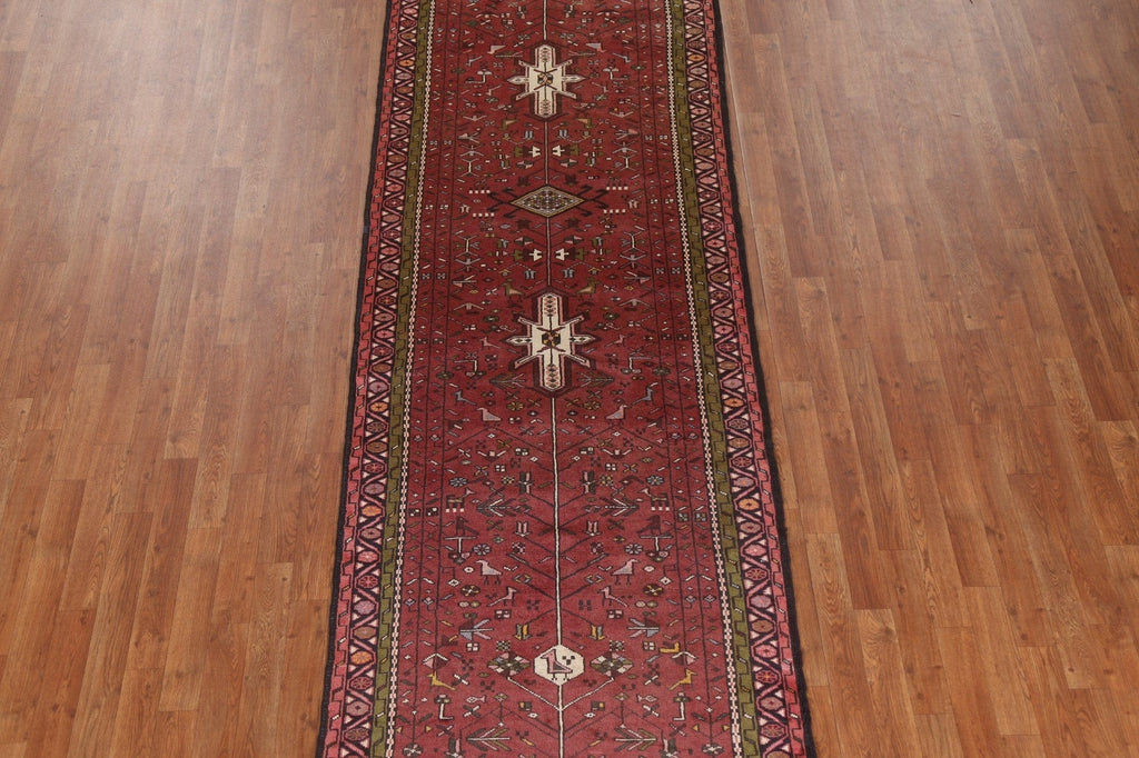 Tribal Geometric Gharajeh Persian Runner Rug 3x15