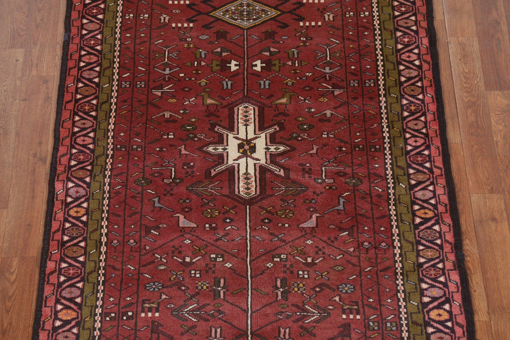 Tribal Geometric Gharajeh Persian Runner Rug 3x15