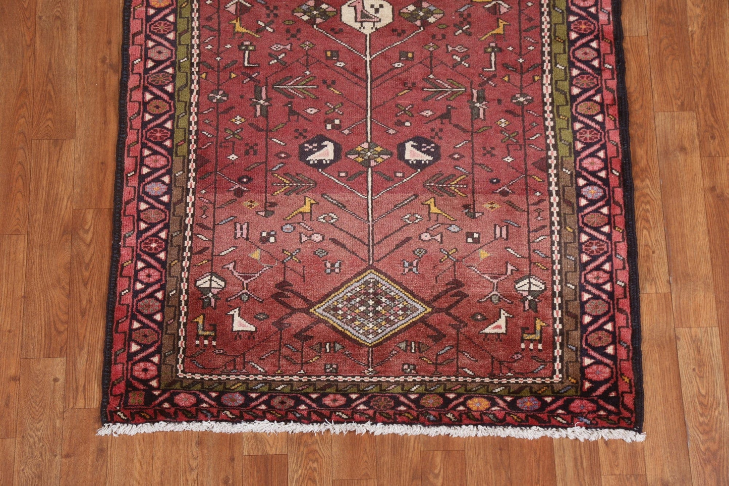 Tribal Geometric Gharajeh Persian Runner Rug 3x15