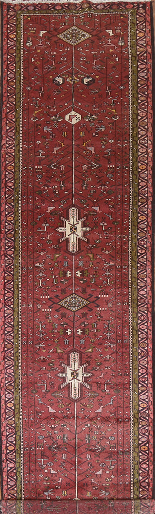 Tribal Geometric Gharajeh Persian Runner Rug 3x15