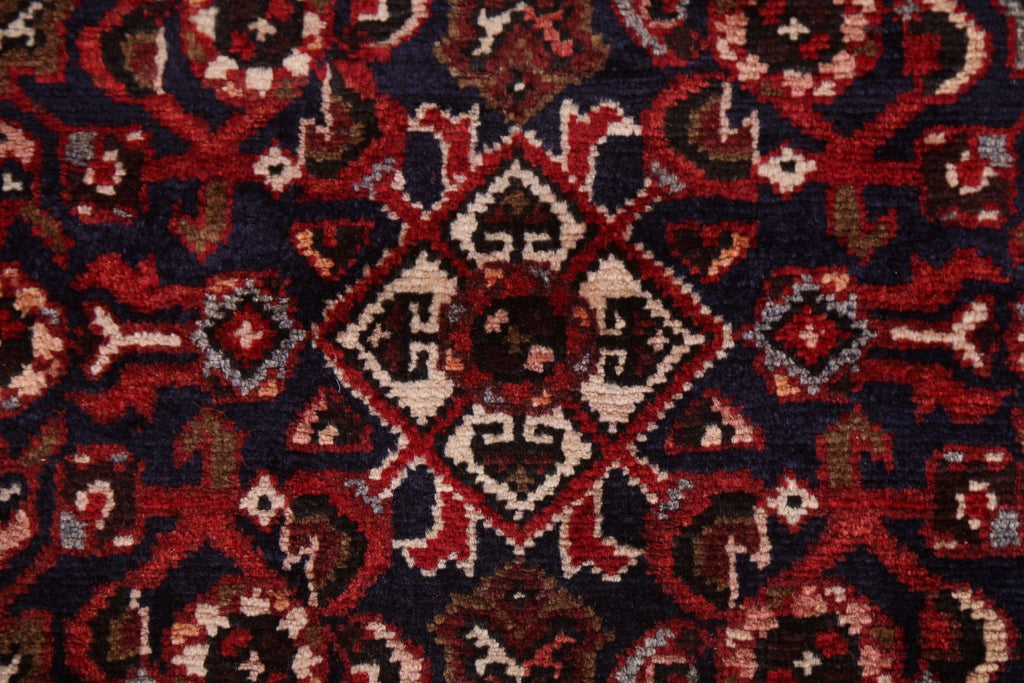 Hand-Knotted Hamedan Persian Runner Rug 4x11