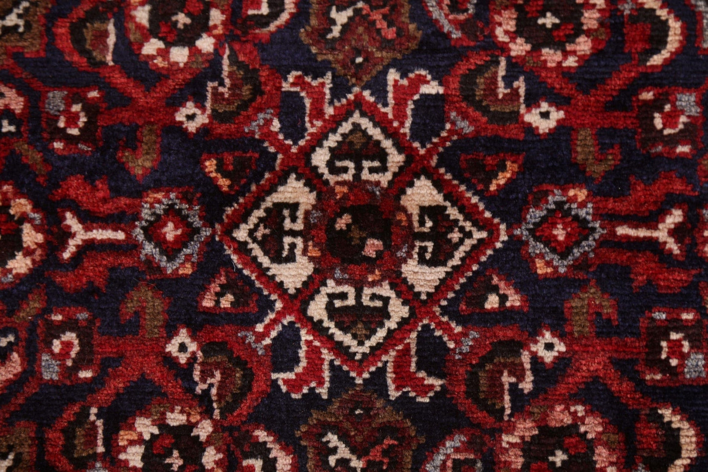 Hand-Knotted Hamedan Persian Runner Rug 4x11