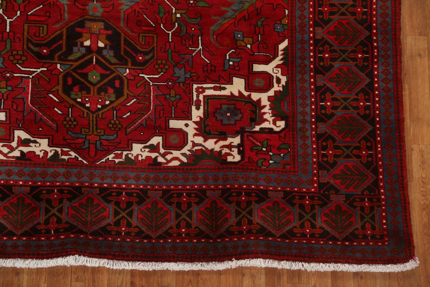 Vintage Red Wool Heriz Persian Area Rug 8x11