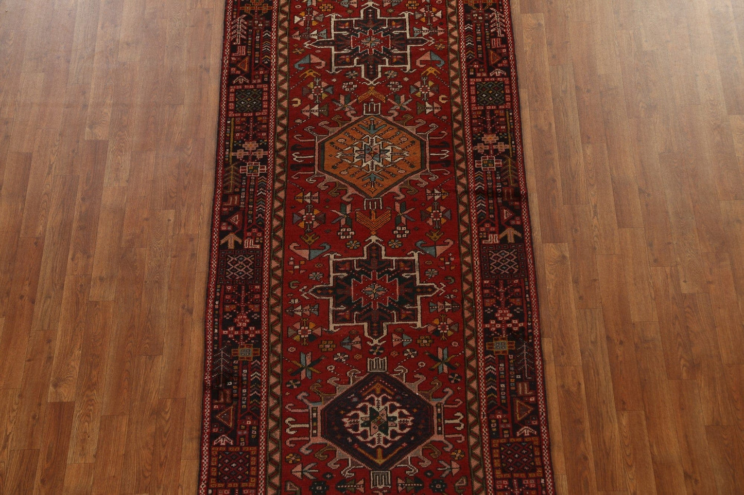 Tribal Geometric Heriz Persian Runner Rug 4x12