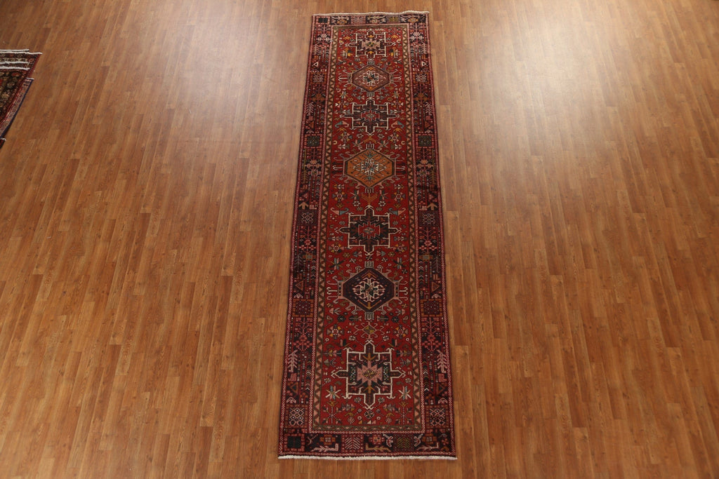 Tribal Geometric Heriz Persian Runner Rug 4x12