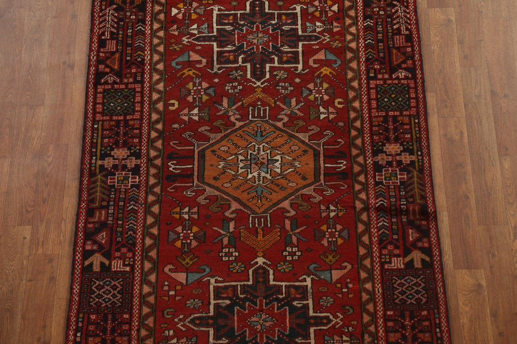 Tribal Geometric Heriz Persian Runner Rug 4x12