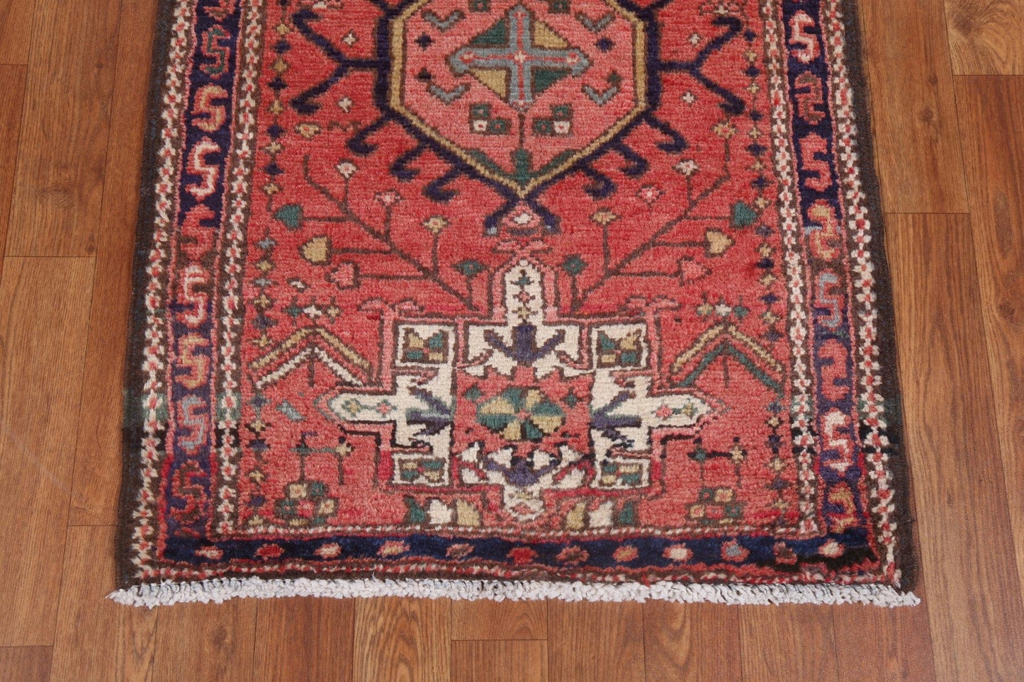 Vintage Tribal Gharajeh Persian Runner Rug 2x8