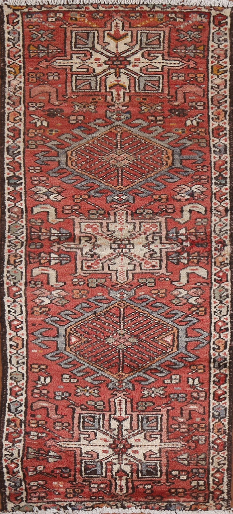 Tribal Geometric Gharajeh Persian Runner Rug 2x6