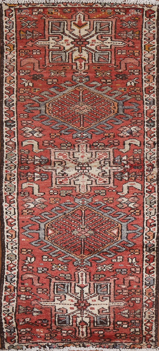 Tribal Geometric Gharajeh Persian Runner Rug 2x6