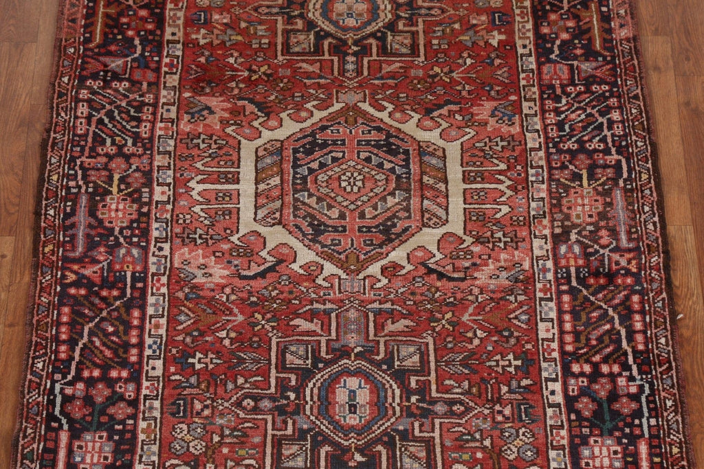 Tribal Geometric Gharajeh Persian Runner Rug 4x11