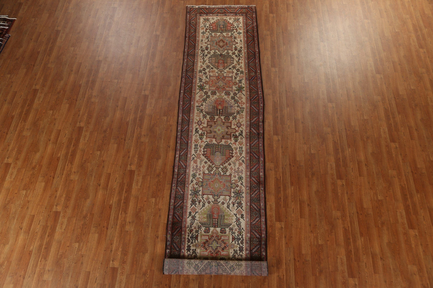 Vegetable Dye Heriz Serapi Persian Runner Rug 3x14