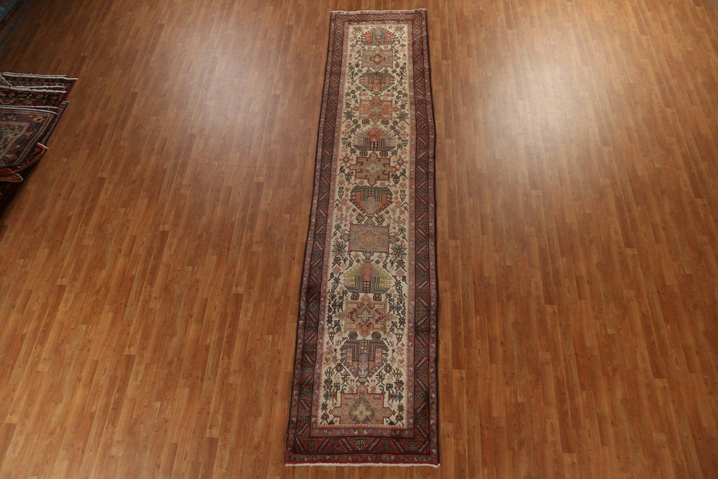 Vegetable Dye Heriz Serapi Persian Runner Rug 3x14