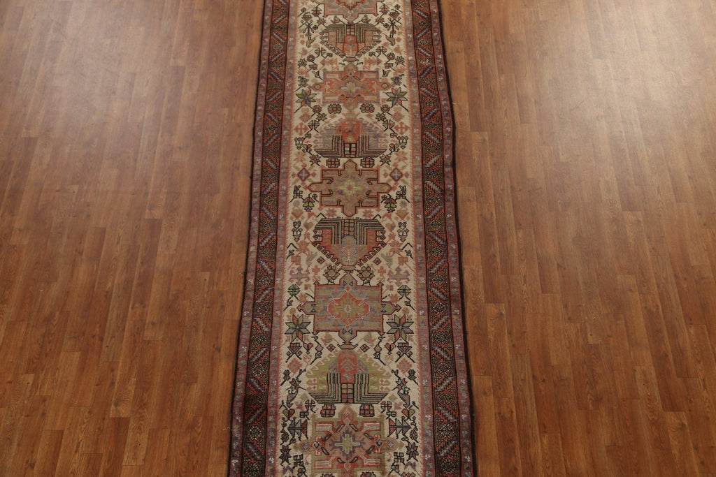 Vegetable Dye Heriz Serapi Persian Runner Rug 3x14