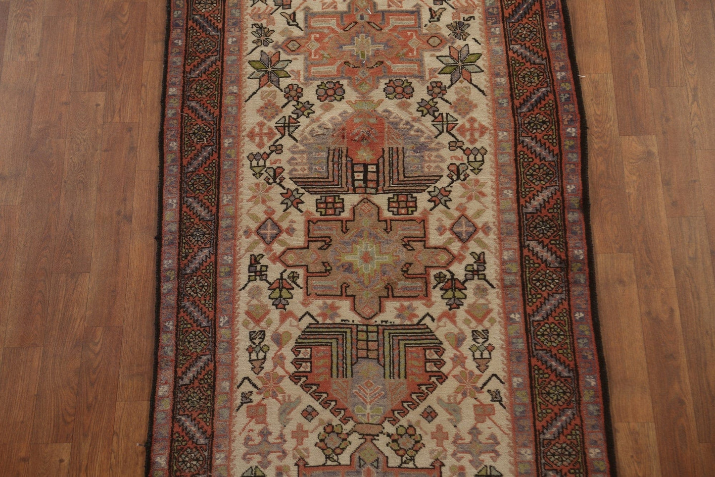 Vegetable Dye Heriz Serapi Persian Runner Rug 3x14