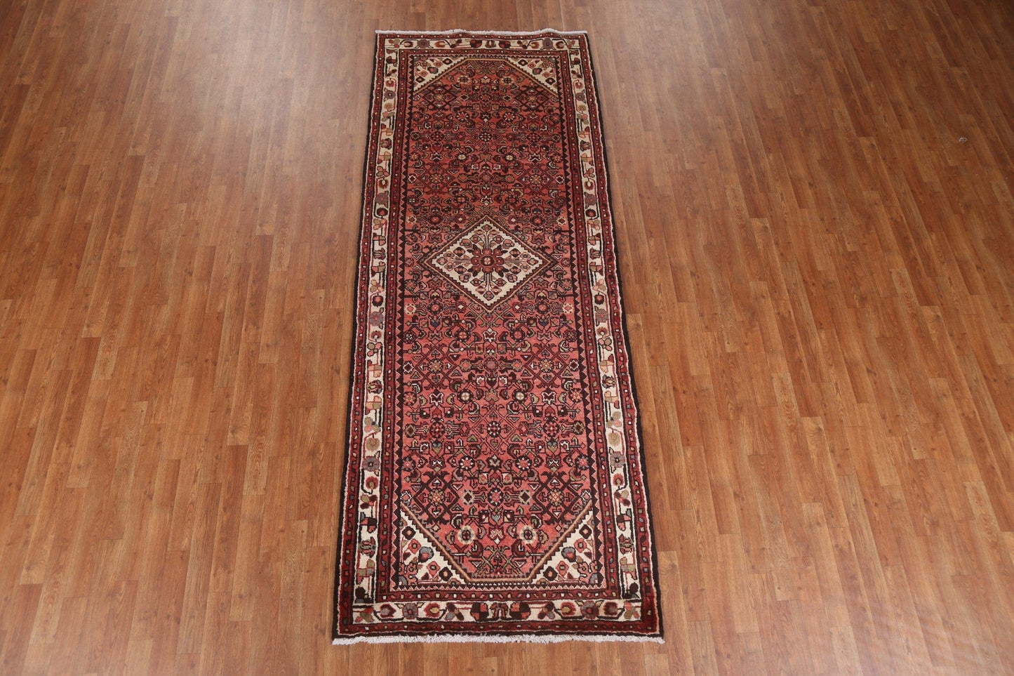 Geometric Hamedan Persian Runner Rug 4x10