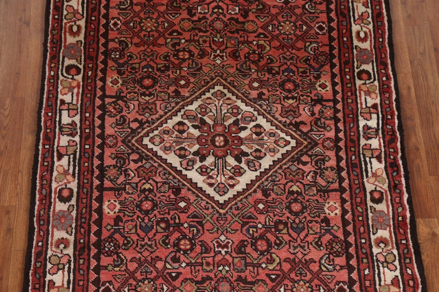 Geometric Hamedan Persian Runner Rug 4x10