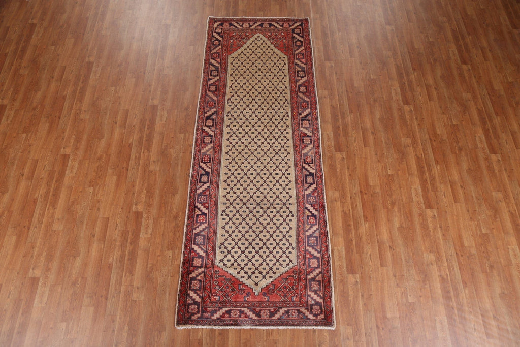 Geometric Hamedan Persian Runner Rug 4x10