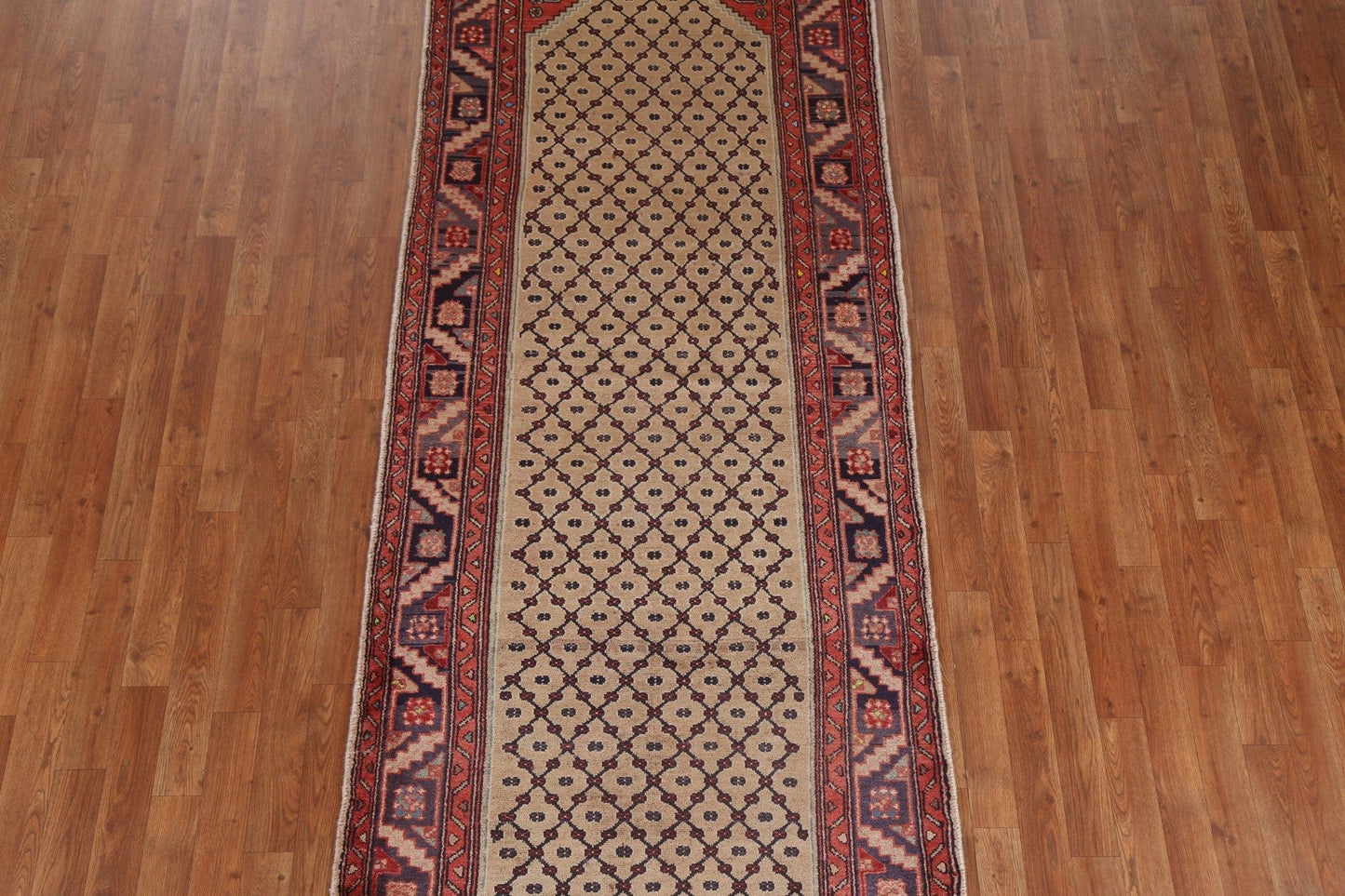 Geometric Hamedan Persian Runner Rug 4x10